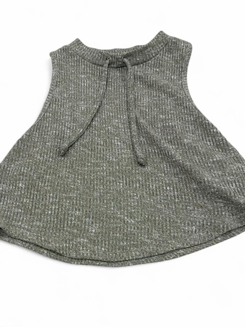 Gymshark Ribbed Cropped Tank Top - Heather Green size M - Picture 1 of 3